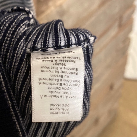 Talbots Striped Black and White Sweater with Elbow Patches XL - Picture 6 of 7